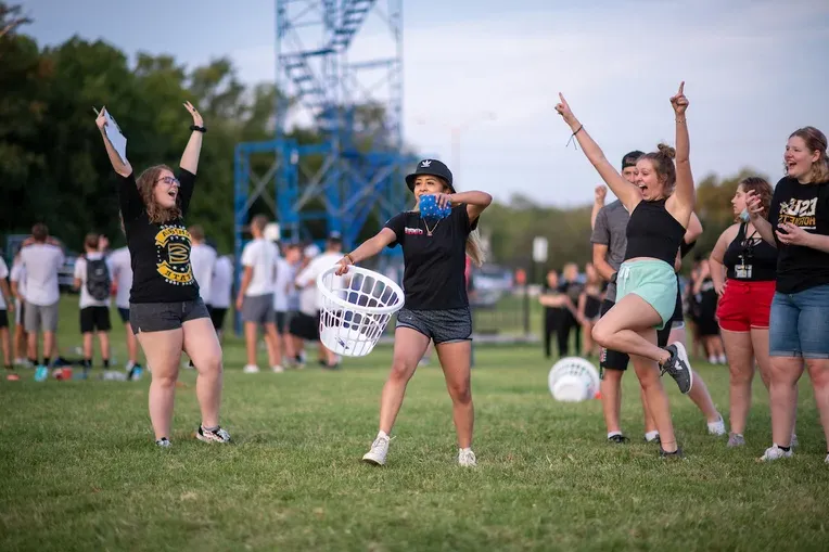 Students celebrating during Welcome Week